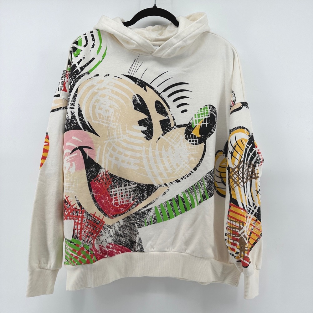 Desigual Disney Mickey Mouse Cubist Lacroix Hoodie White Multi 24SWSK57 Mens S